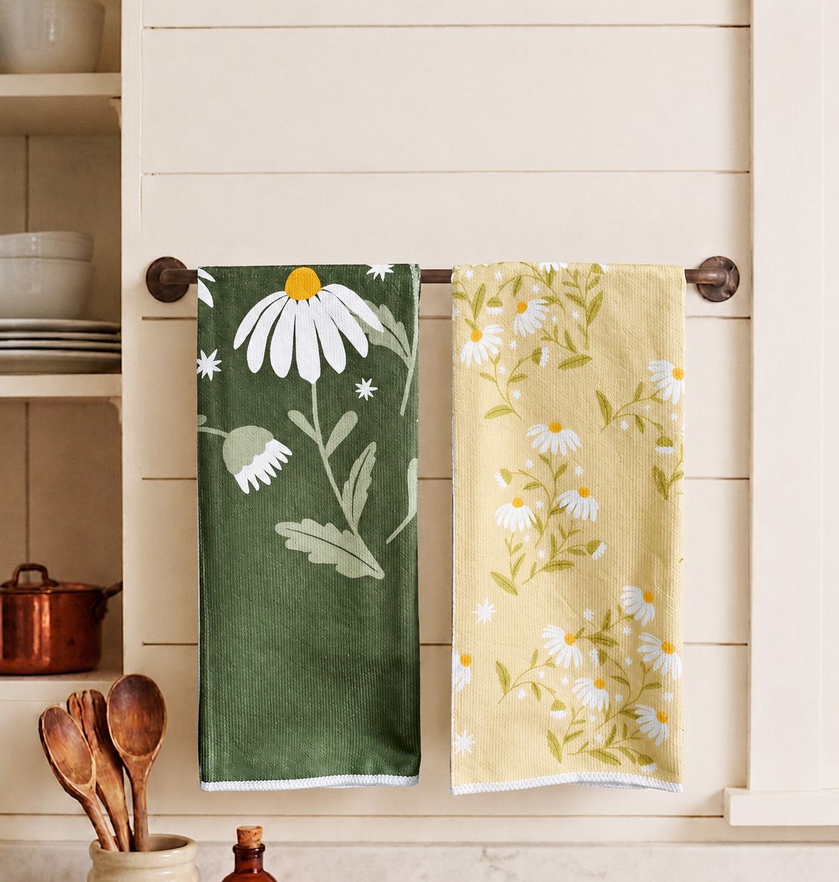 Set De 2 Paños De Tela Rectangulares 45cmx70cm - D Flores Ce