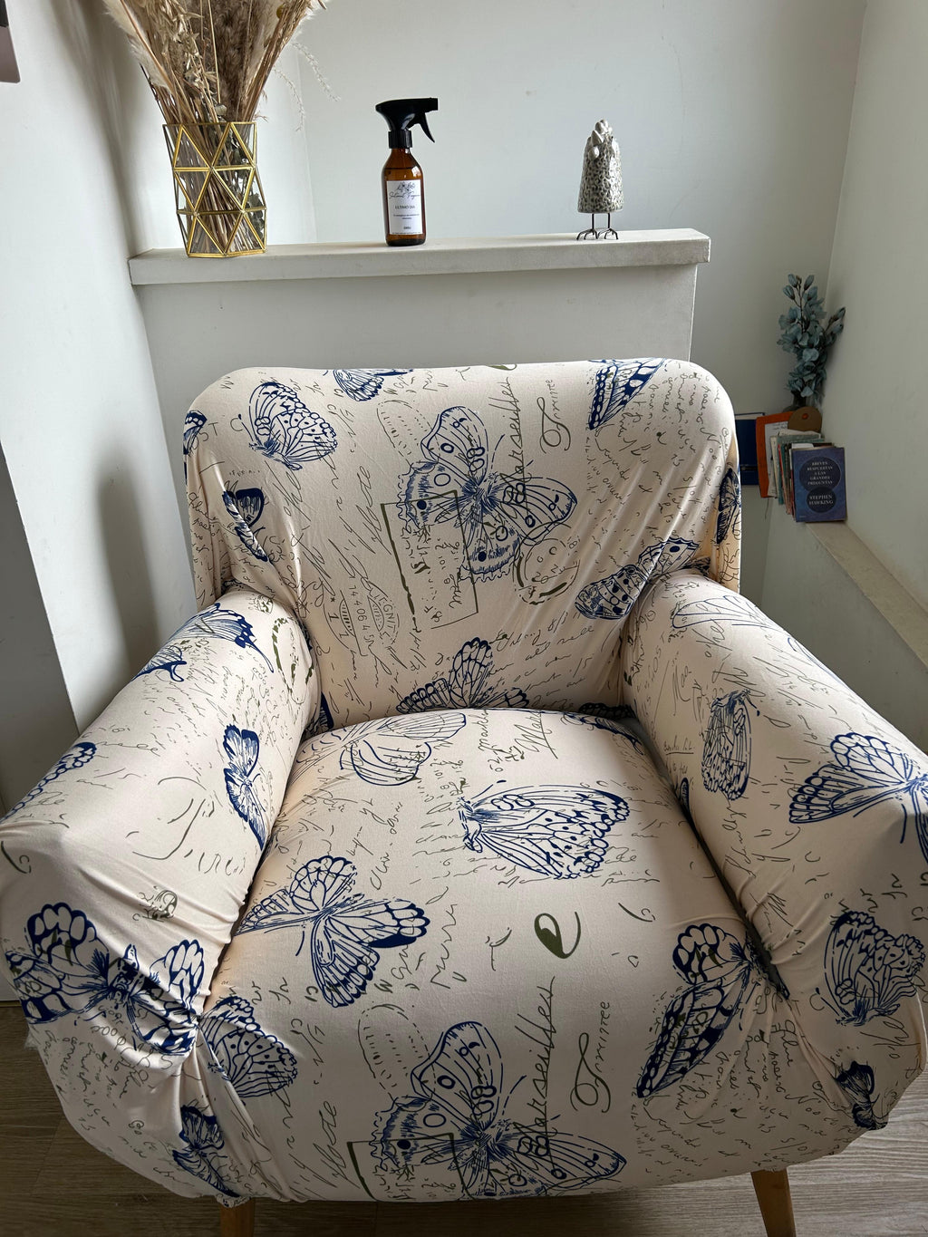 Fundas De Sofá 1 cuerpo, estampado mariposa