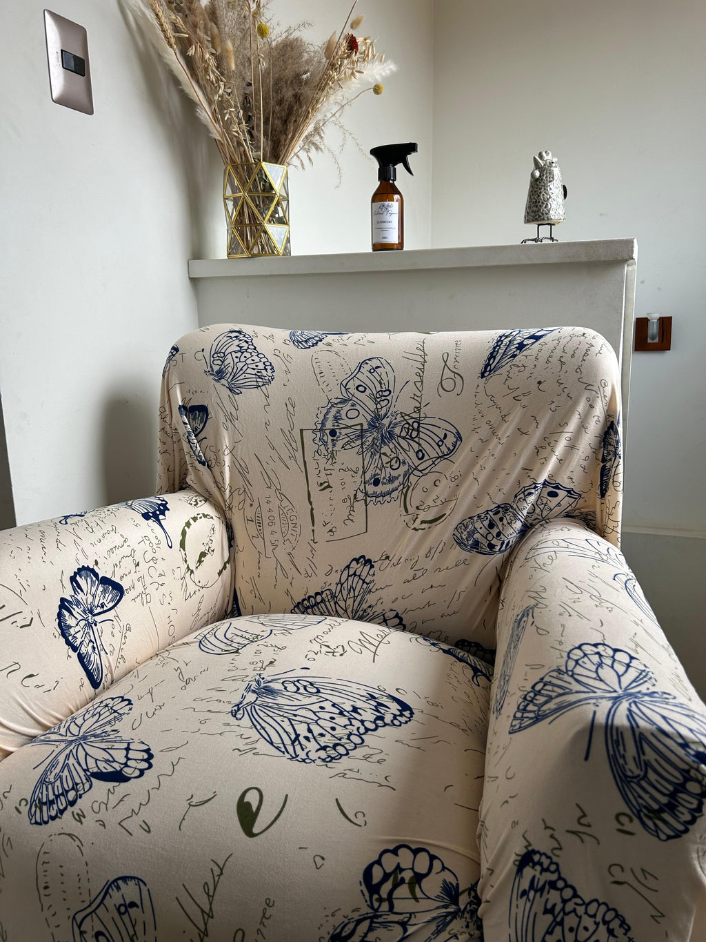 Fundas De Sofá 1 cuerpo, estampado mariposa