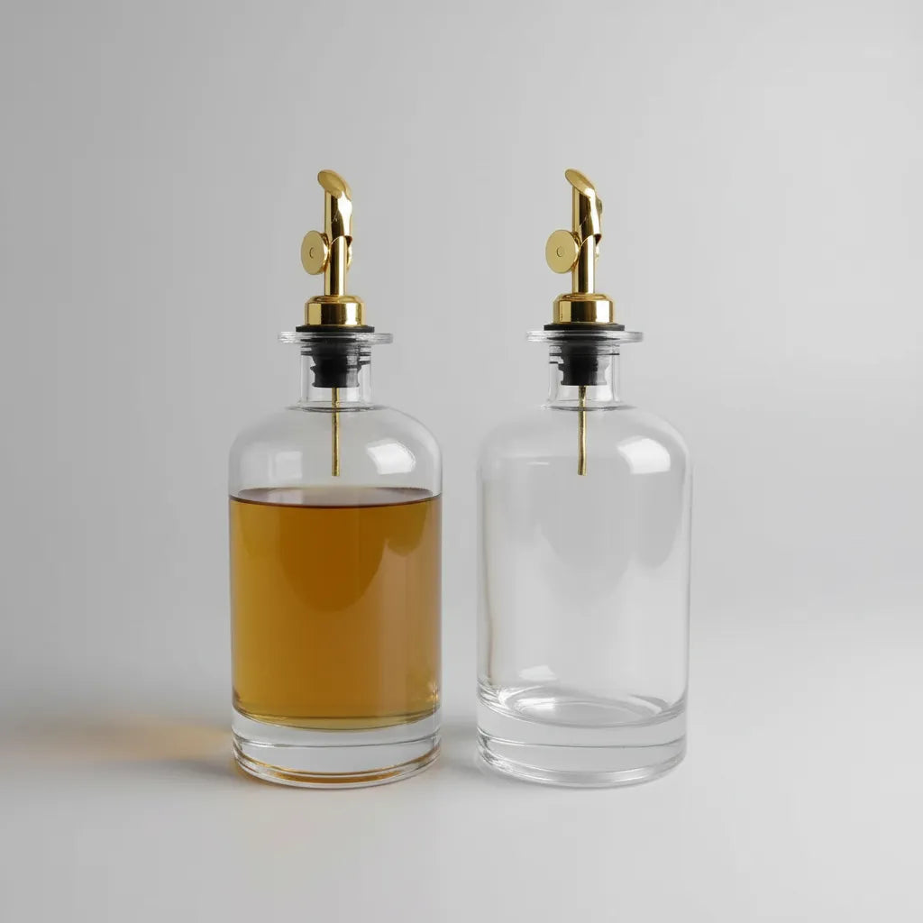 Set De 2 Botellas Dispensadoras De Aceite De Vidrio