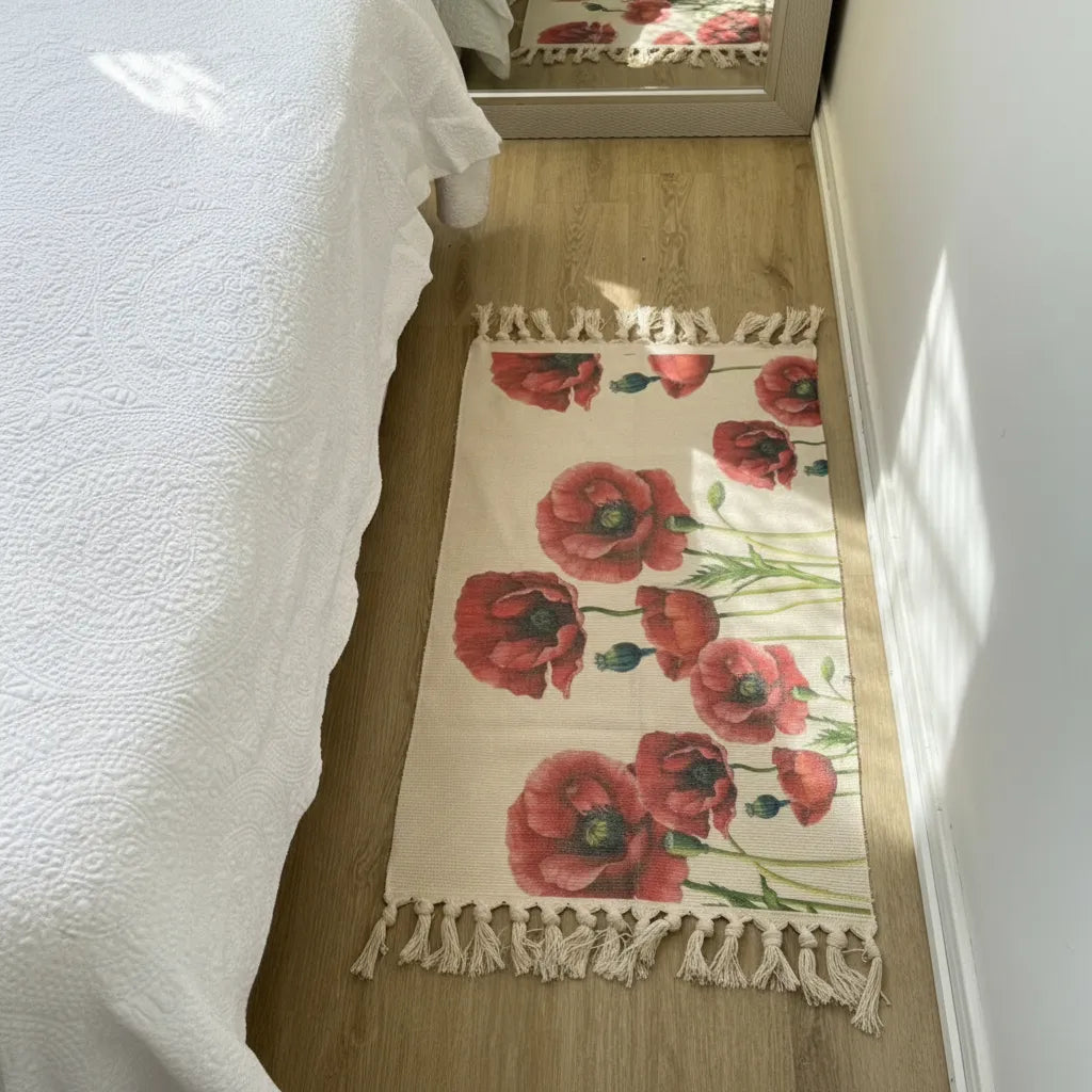 Alfombras Kilim 90 cm x 60 cm, diseño  Amapola