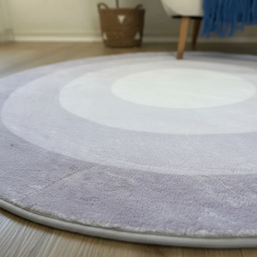 Alfombra De Felpa Con Antideslizante - Circulo Lila