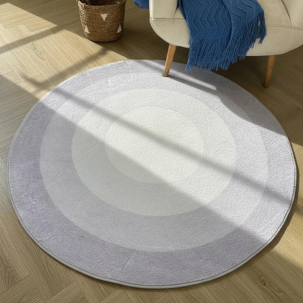Alfombra De Felpa Con Antideslizante - Circulo Lila