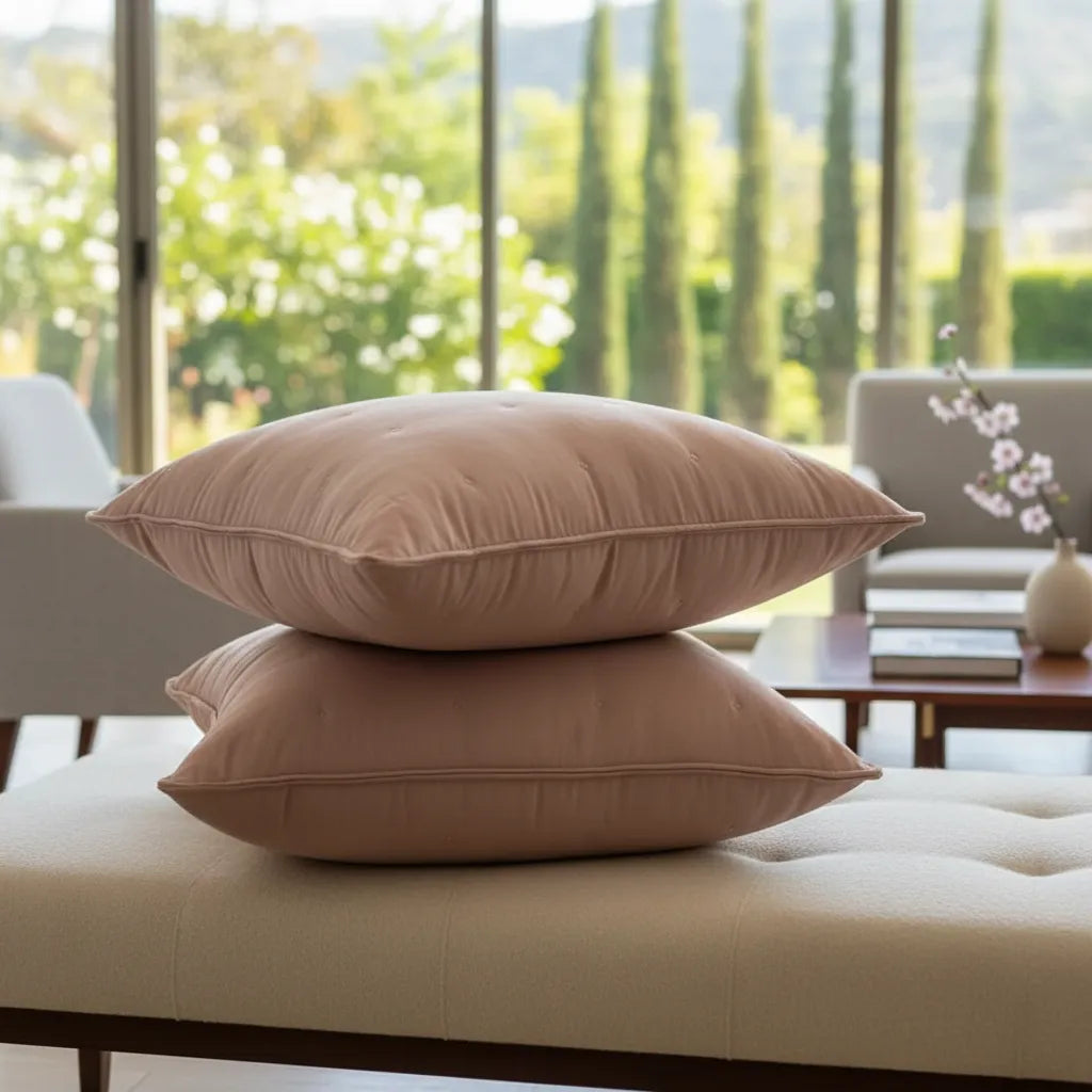 Cojin  Bordado 60×60 Cm · Algodón · Rosa Empolvado