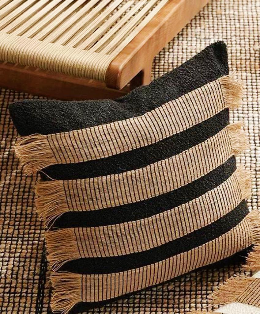 Funda de cojin arpillera