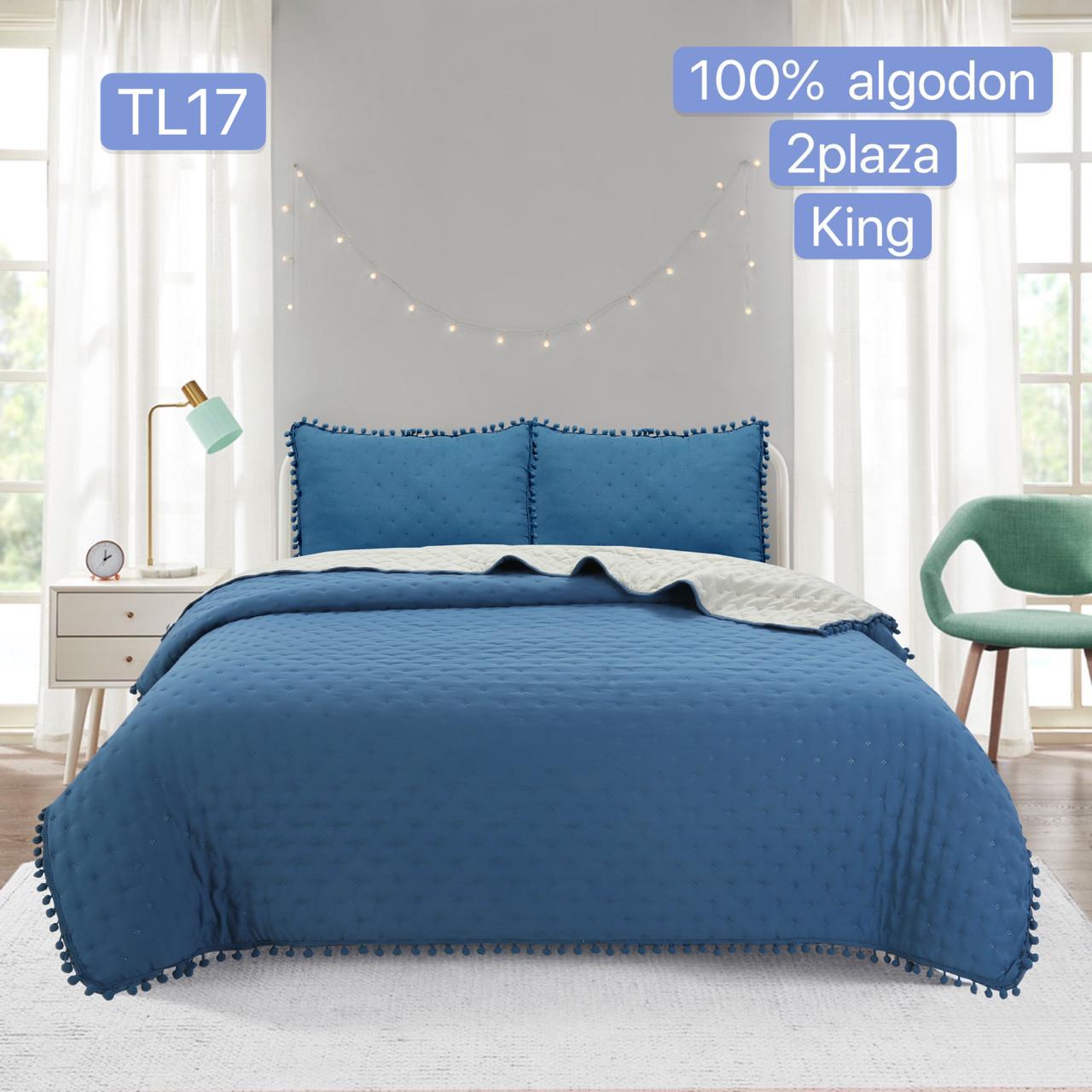 Cubrecamas Algodón con pom poms