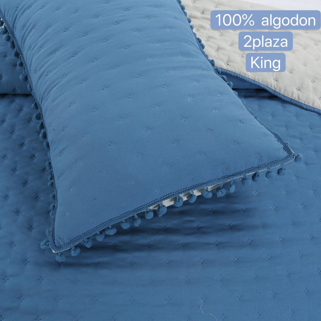 Cubrecamas Algodón con pom poms