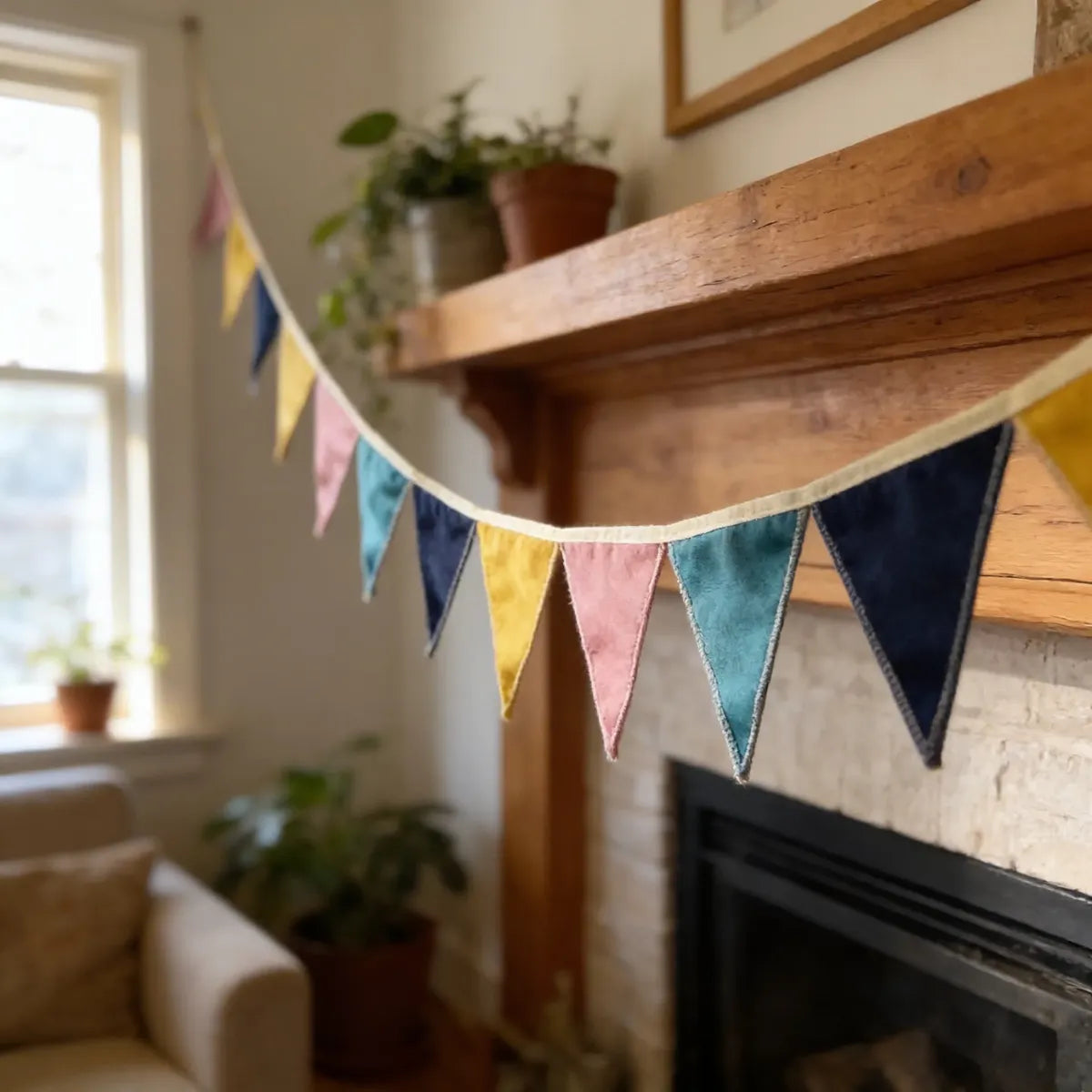 Banderín Decorativo de Terciopelo 2 Metros | Guirnalda Decorativa