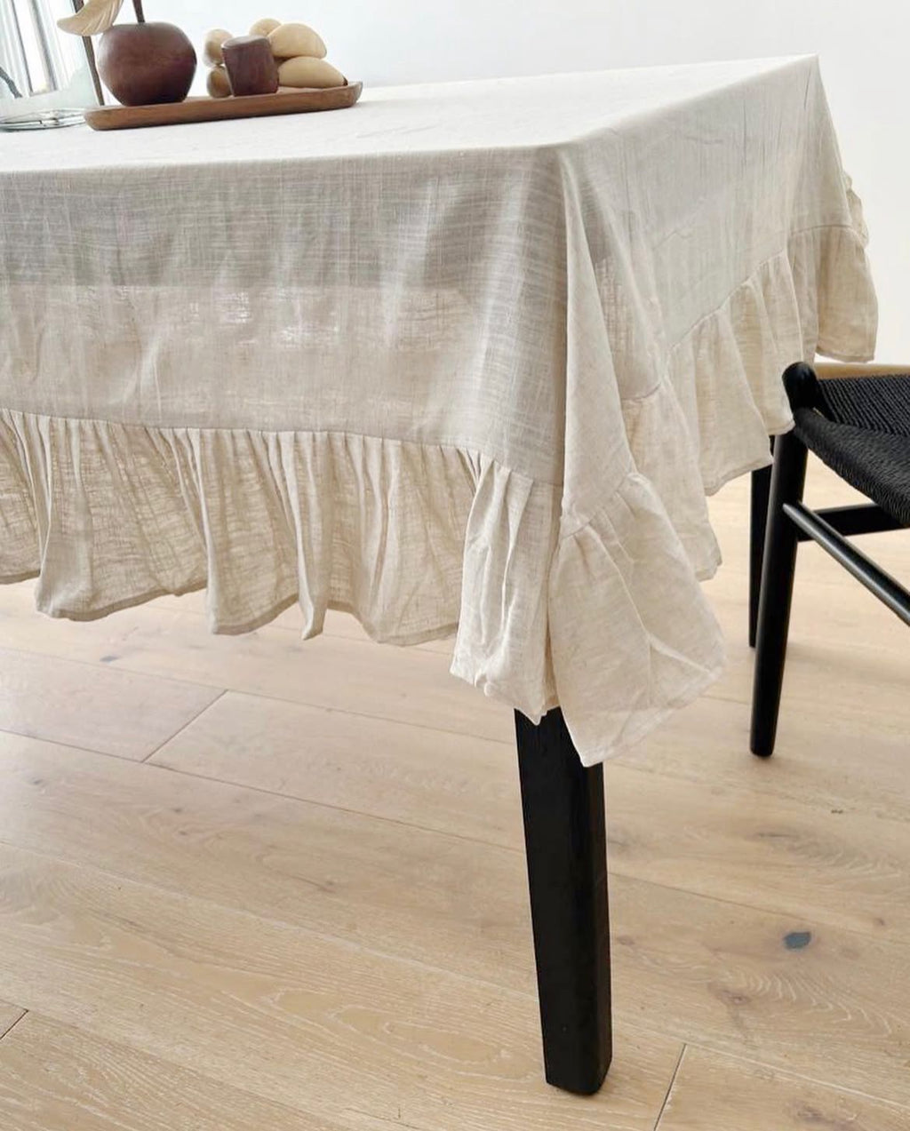 Mantel elegante,  de lino beige