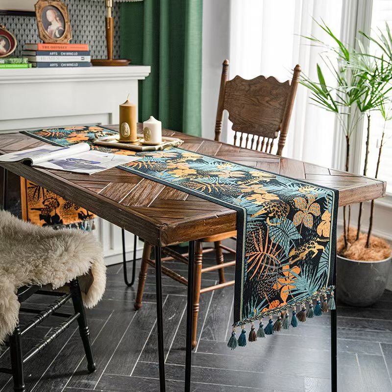 Camino de mesa de lino y algodón