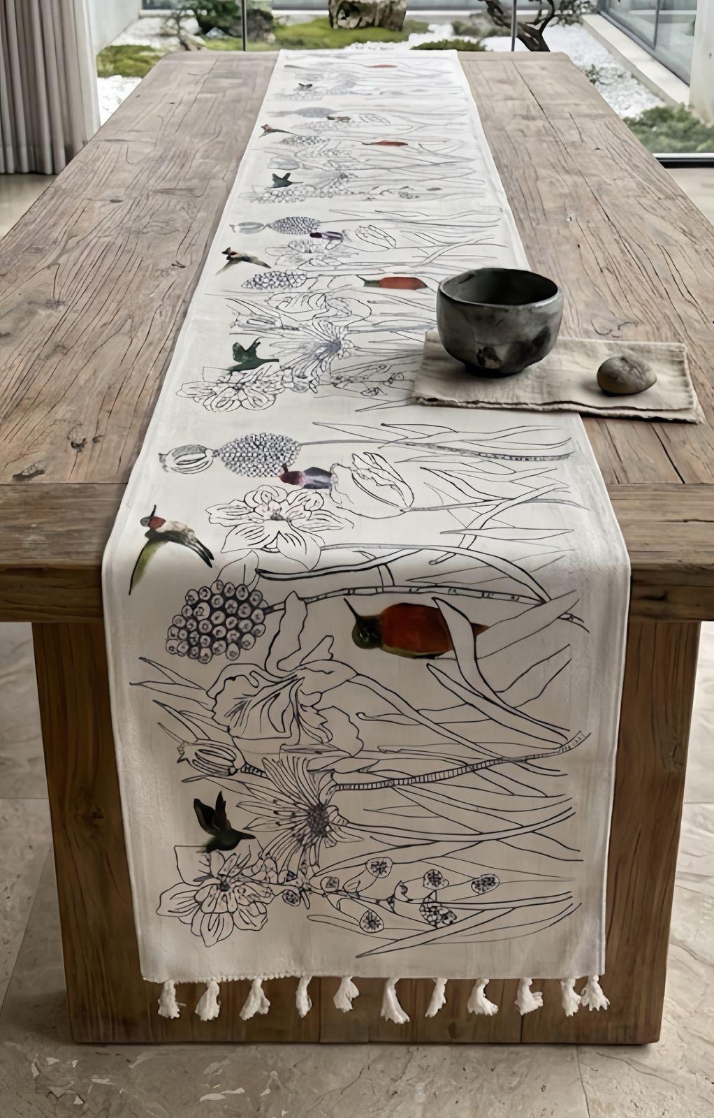 Camino de Mesa Doble Estampado · Lino · 230x35 cm