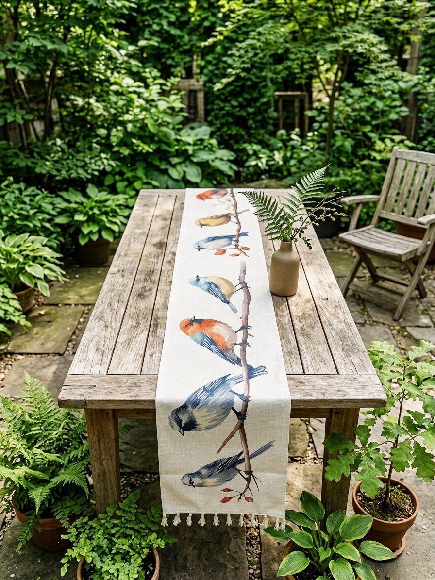 Camino de Mesa Doble Estampado · Lino · 230x35 cm
