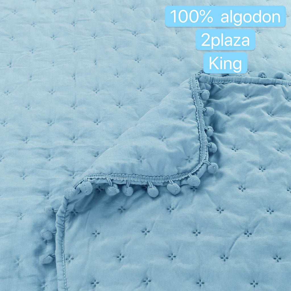 Cubrecamas Algodón con pom poms