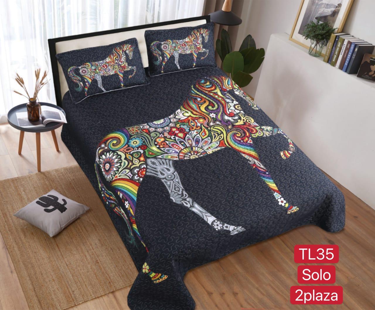 Cubrecamas 2 plazas  con diseño