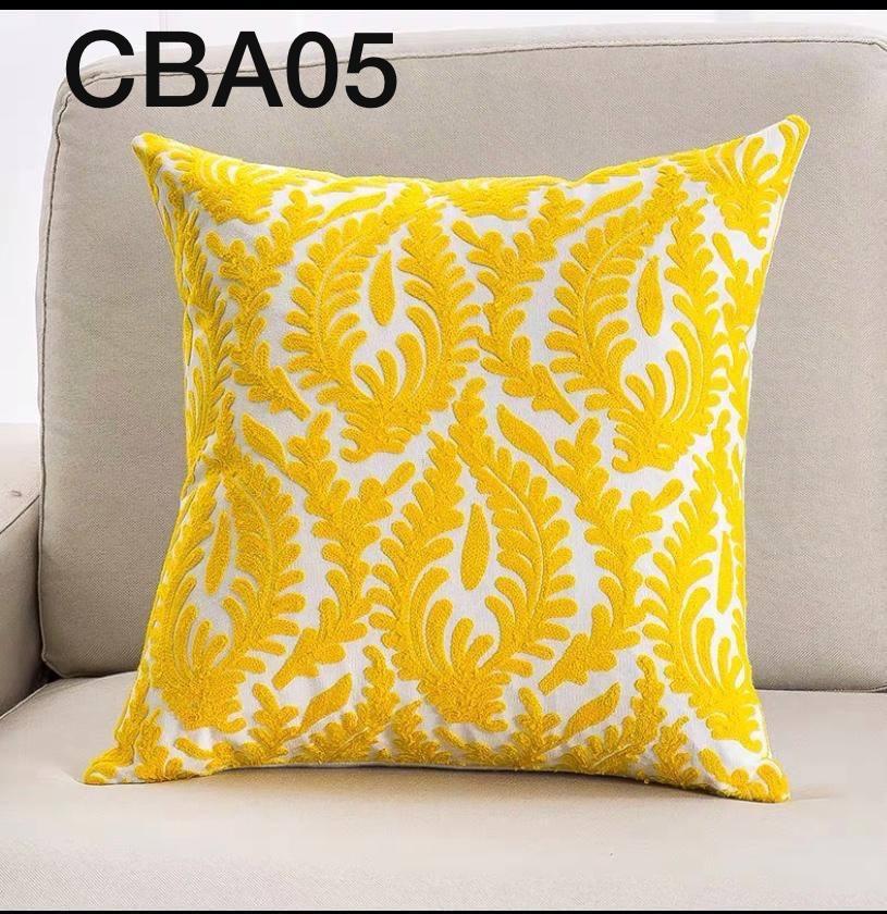 Fundas de cojines Bordados Mostaza, Amarillo