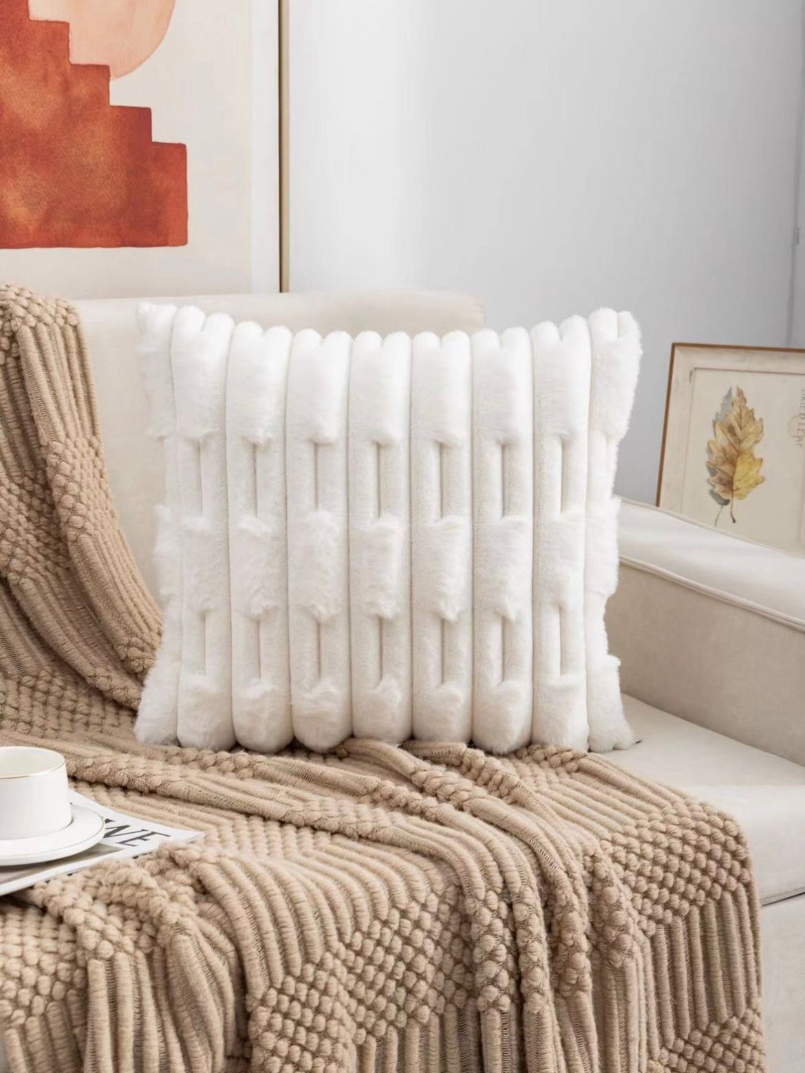 Funda de cojín extra suave con diseño, 45x 45cm