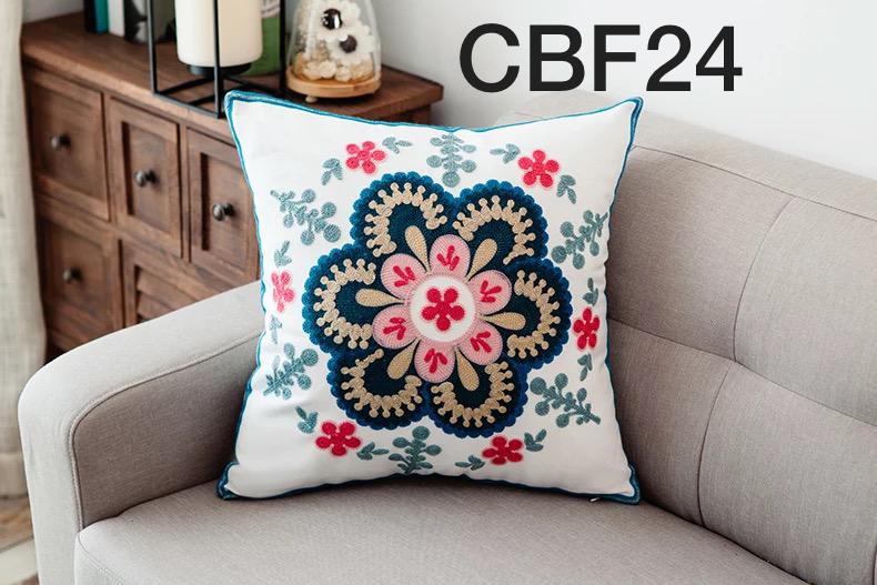 Fundas de cojines bordadas con flores