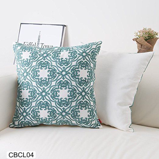 Fundas cojines bordados color turquesa