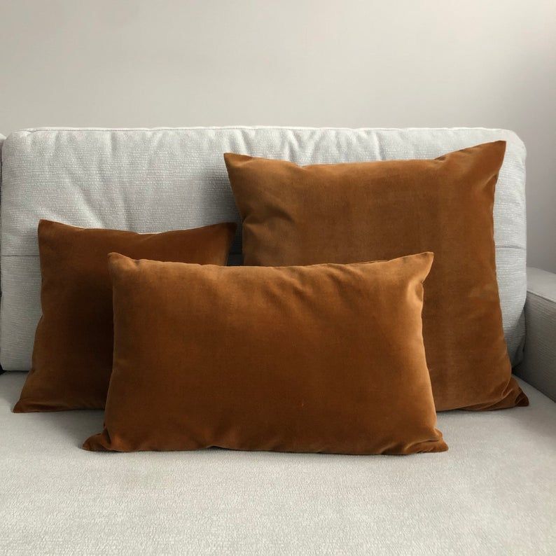Fundas de cojines terciopelo cafe