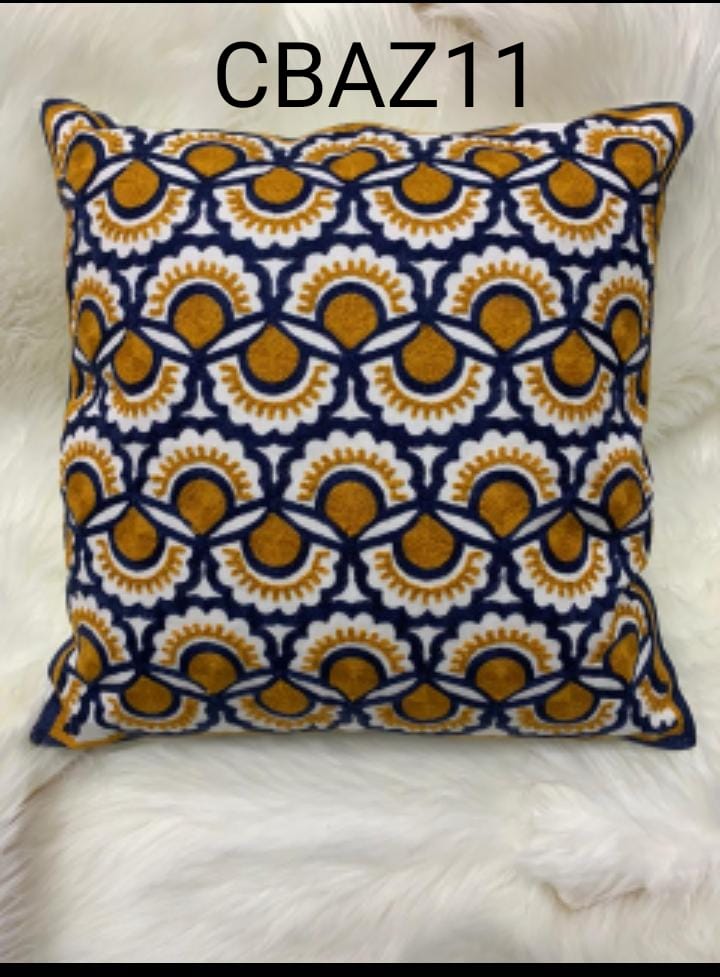 Fundas de Cojines Bordadas Azul