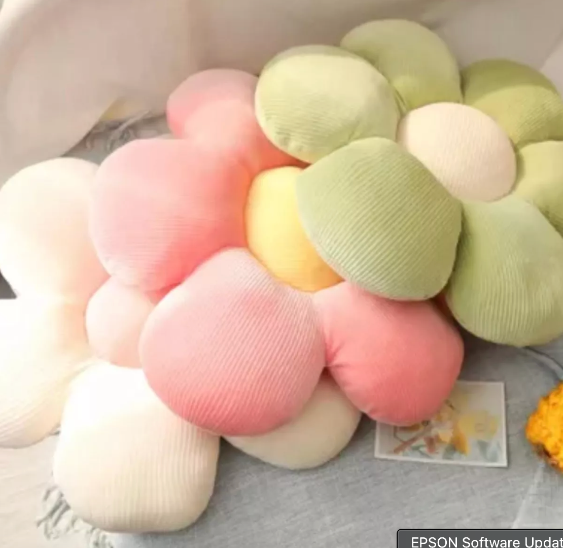 Cojín Decorativo  Forma De Flor Multicolores