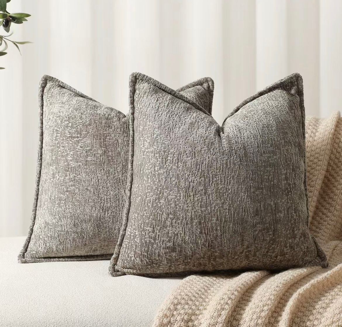 Fundas de cojines chenille lluvia