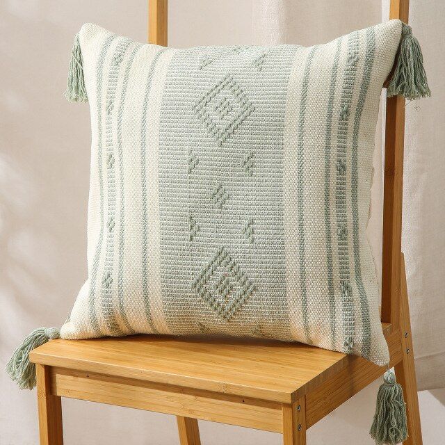 Fundas de cojines Kilim con borlas