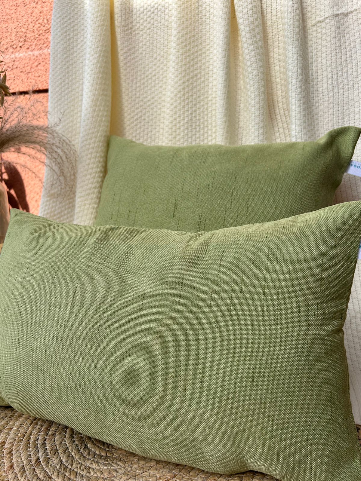 Fundas de cojines un tono verde limon