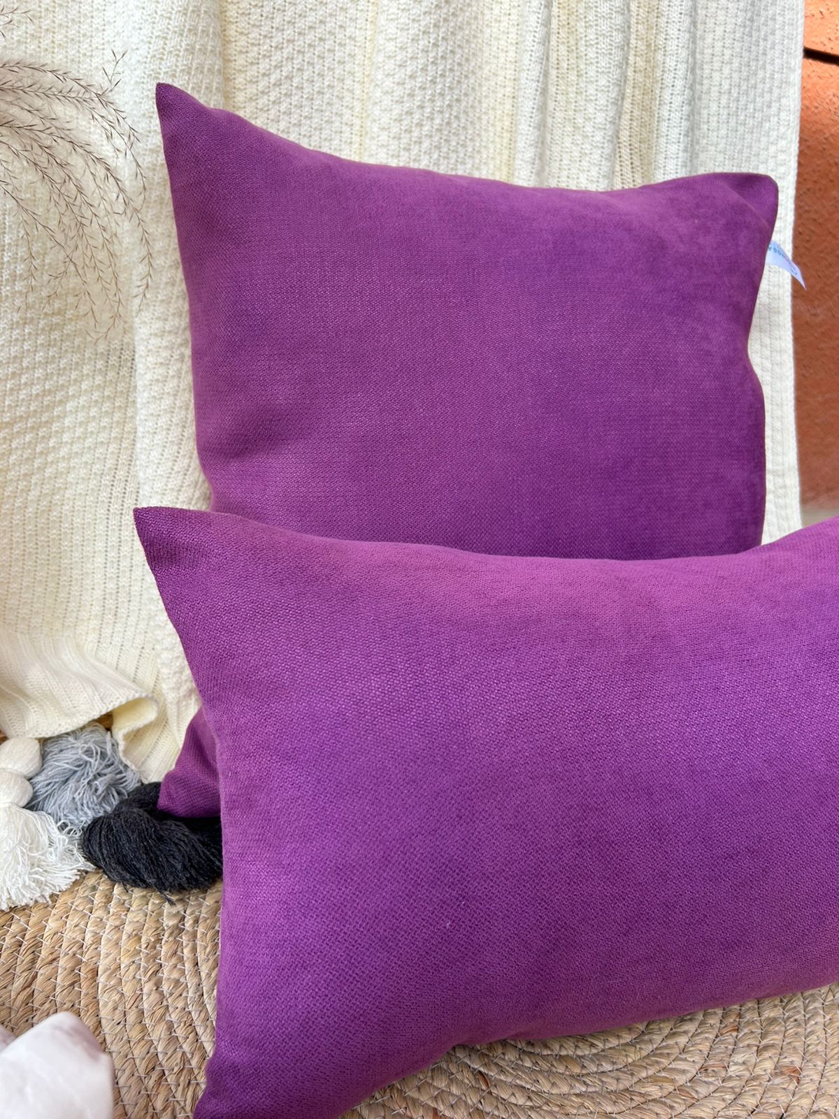 Fundas de cojines un tono morado