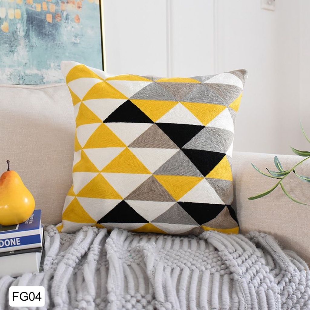 Fundas de cojines con diseños  geométricos