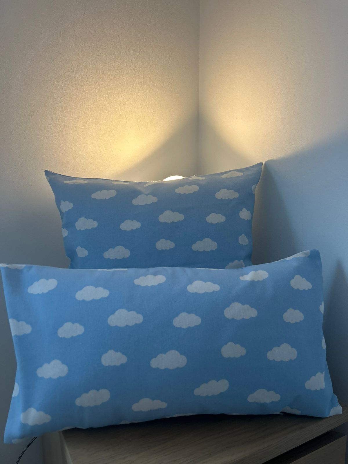 Fundas de cojines,  diseño nubes celeste