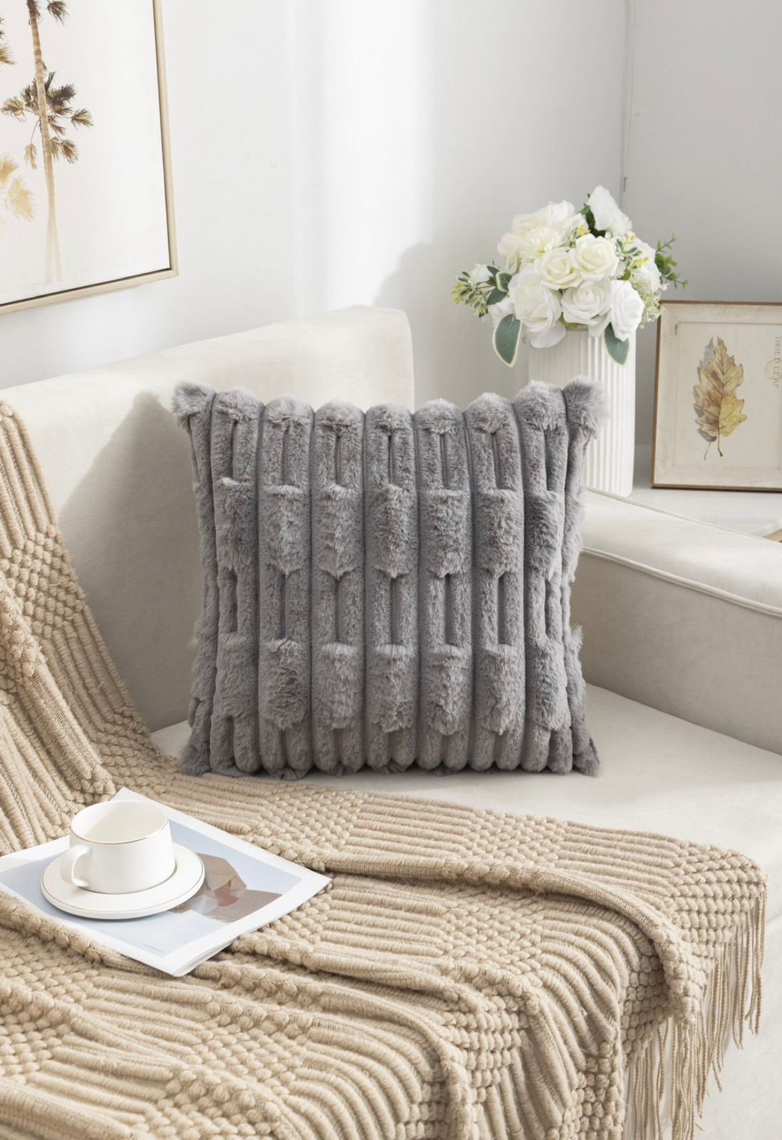 Funda de cojín extra suave con diseño, 45x 45cm