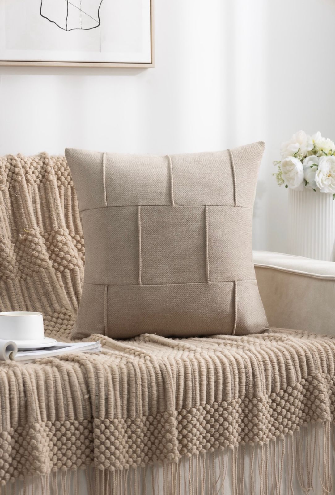 Funda de cojin plisado