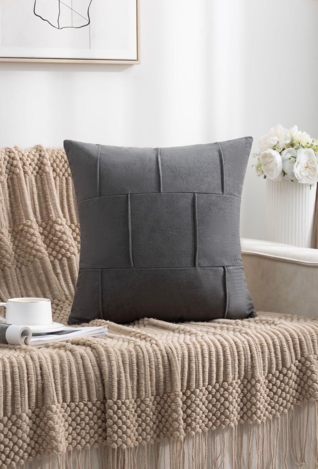 Funda de cojin plisado