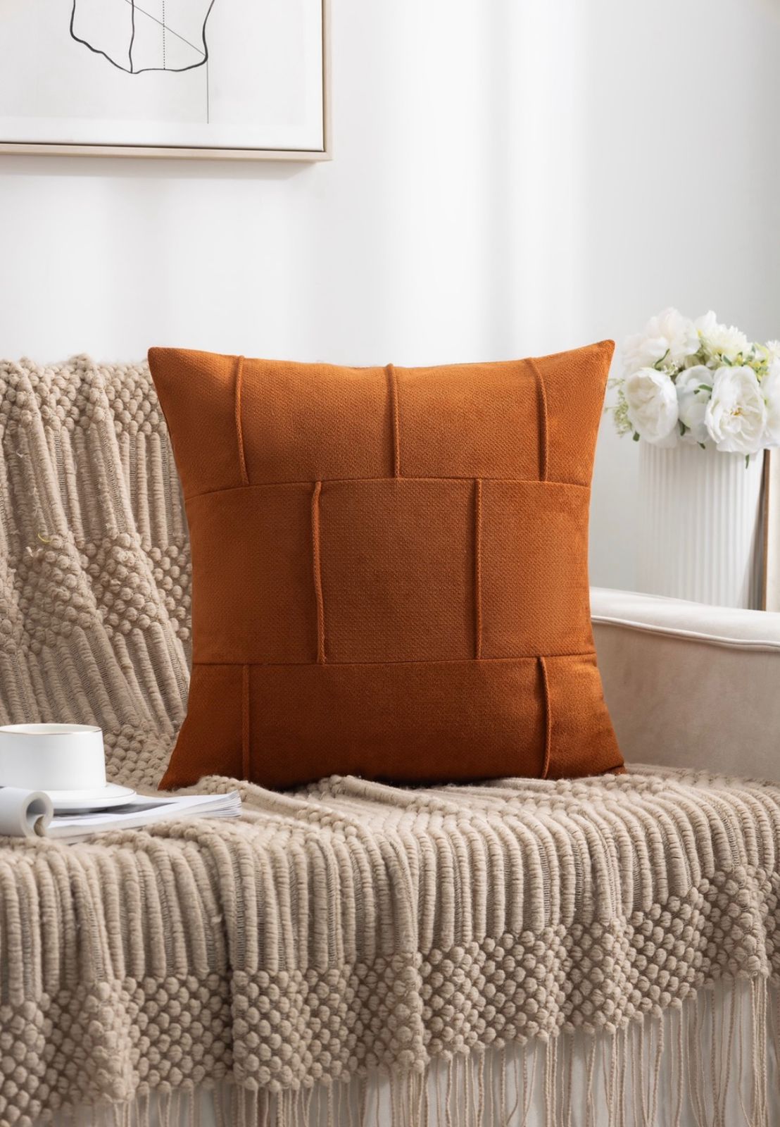 Funda de cojin plisado