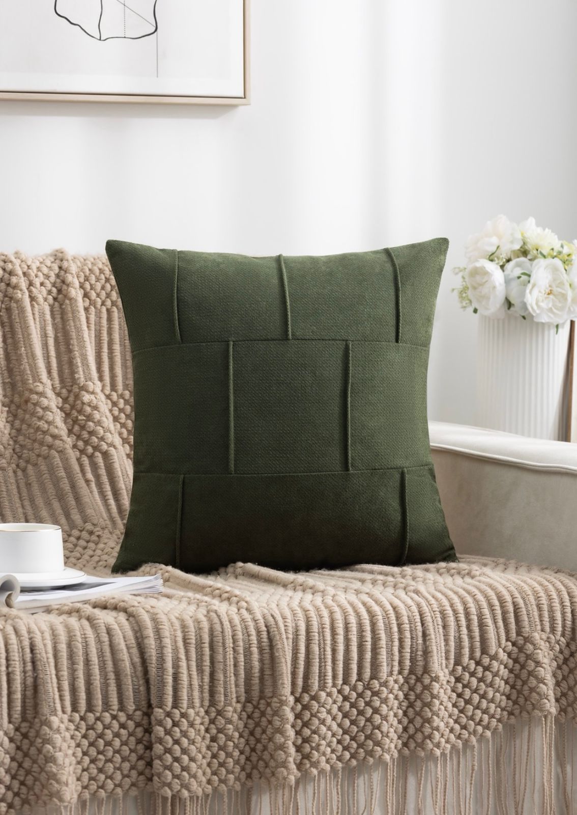 Funda de cojin plisado