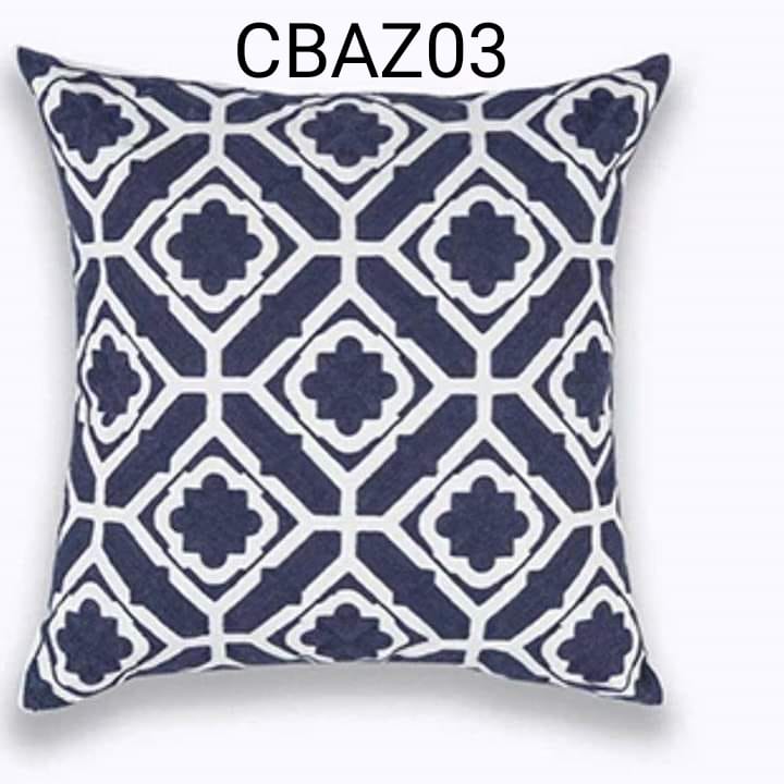 Fundas de Cojines Bordadas Azul