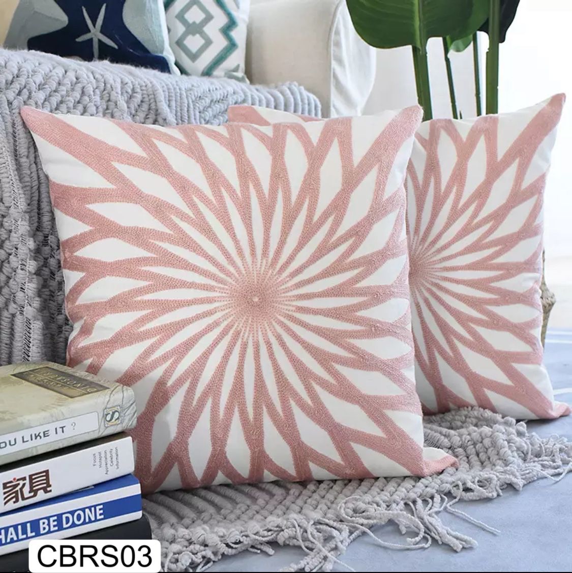 Fundas de cojines Bordadas Rosa