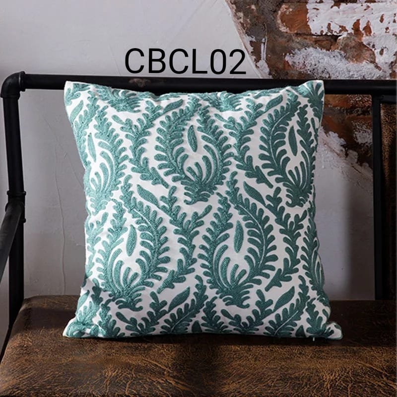 Fundas cojines bordados color turquesa