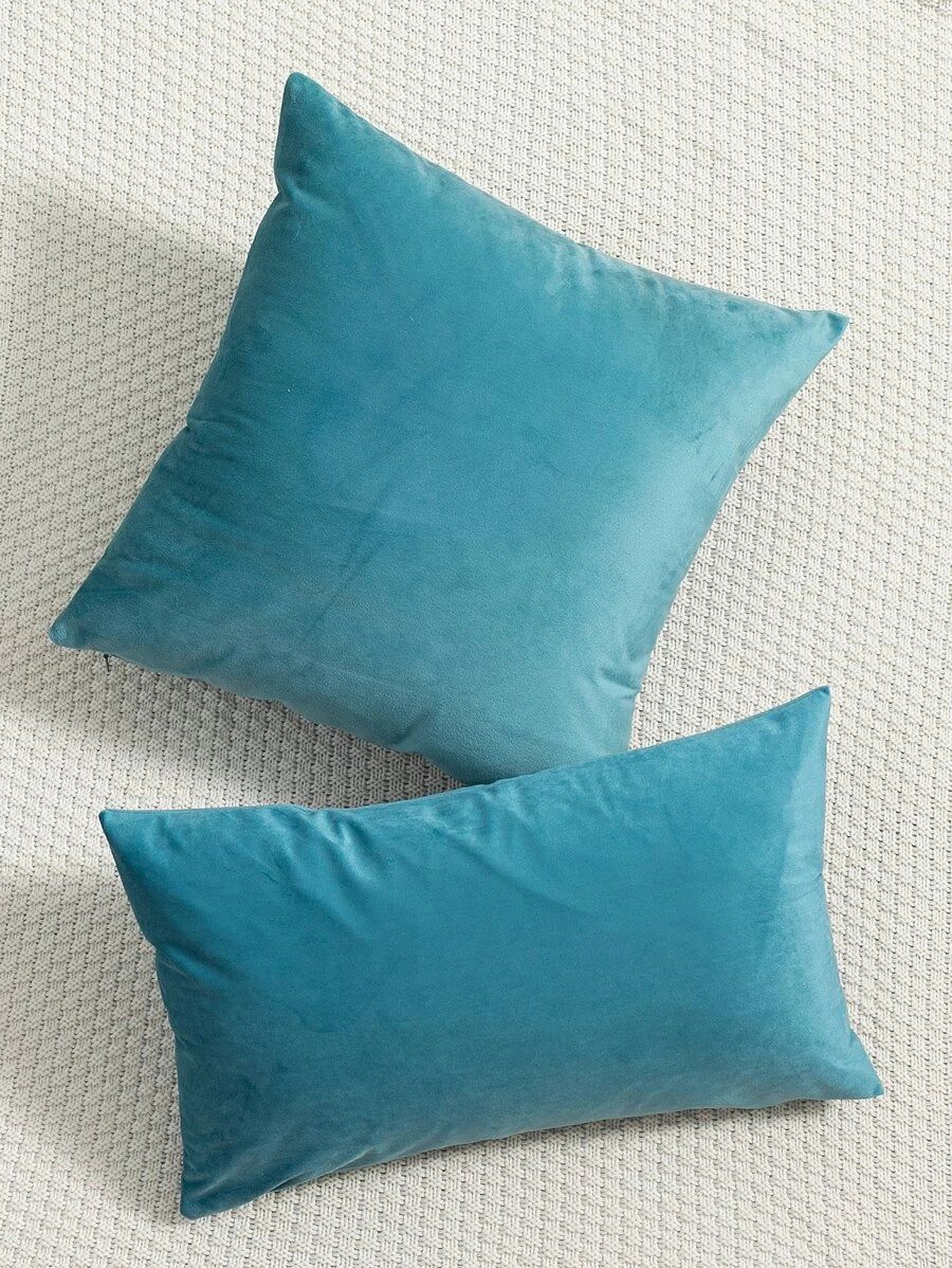 Fundas de cojines terciopelo verde agua