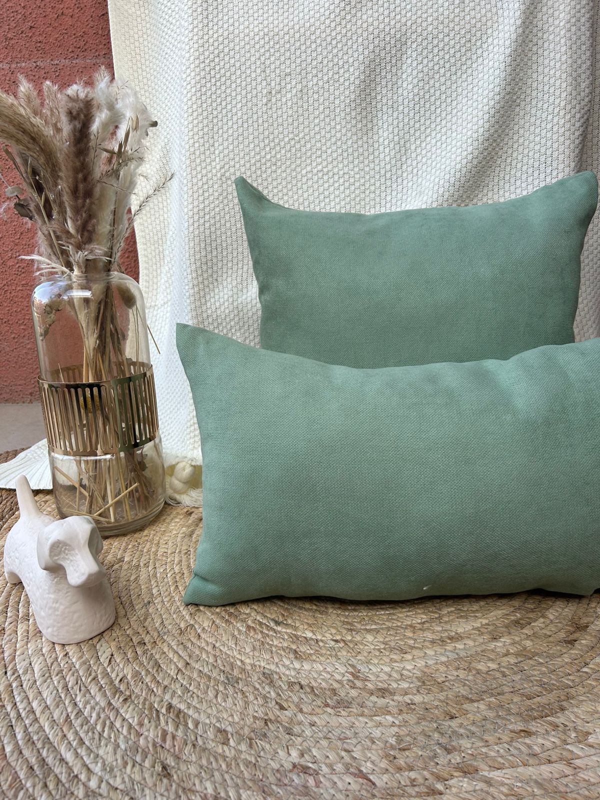 Fundas de cojines un tono verde