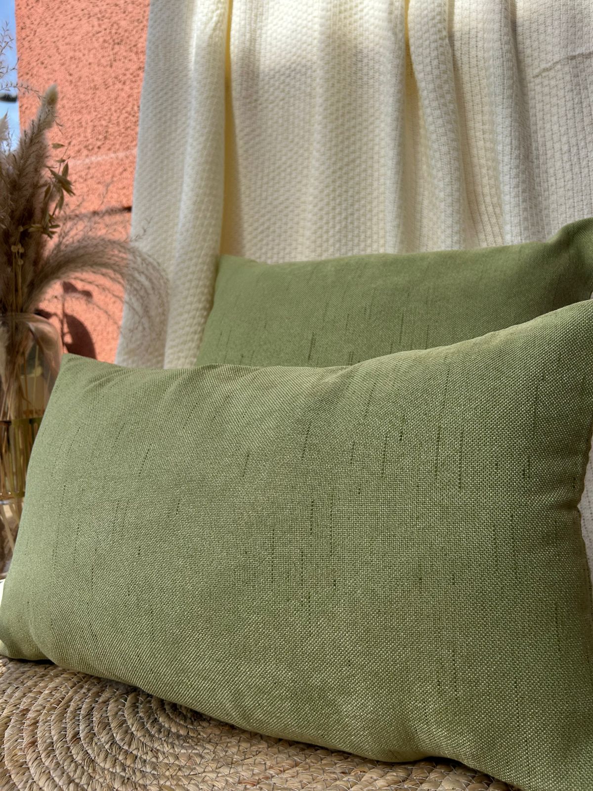 Fundas de cojines un tono verde limon