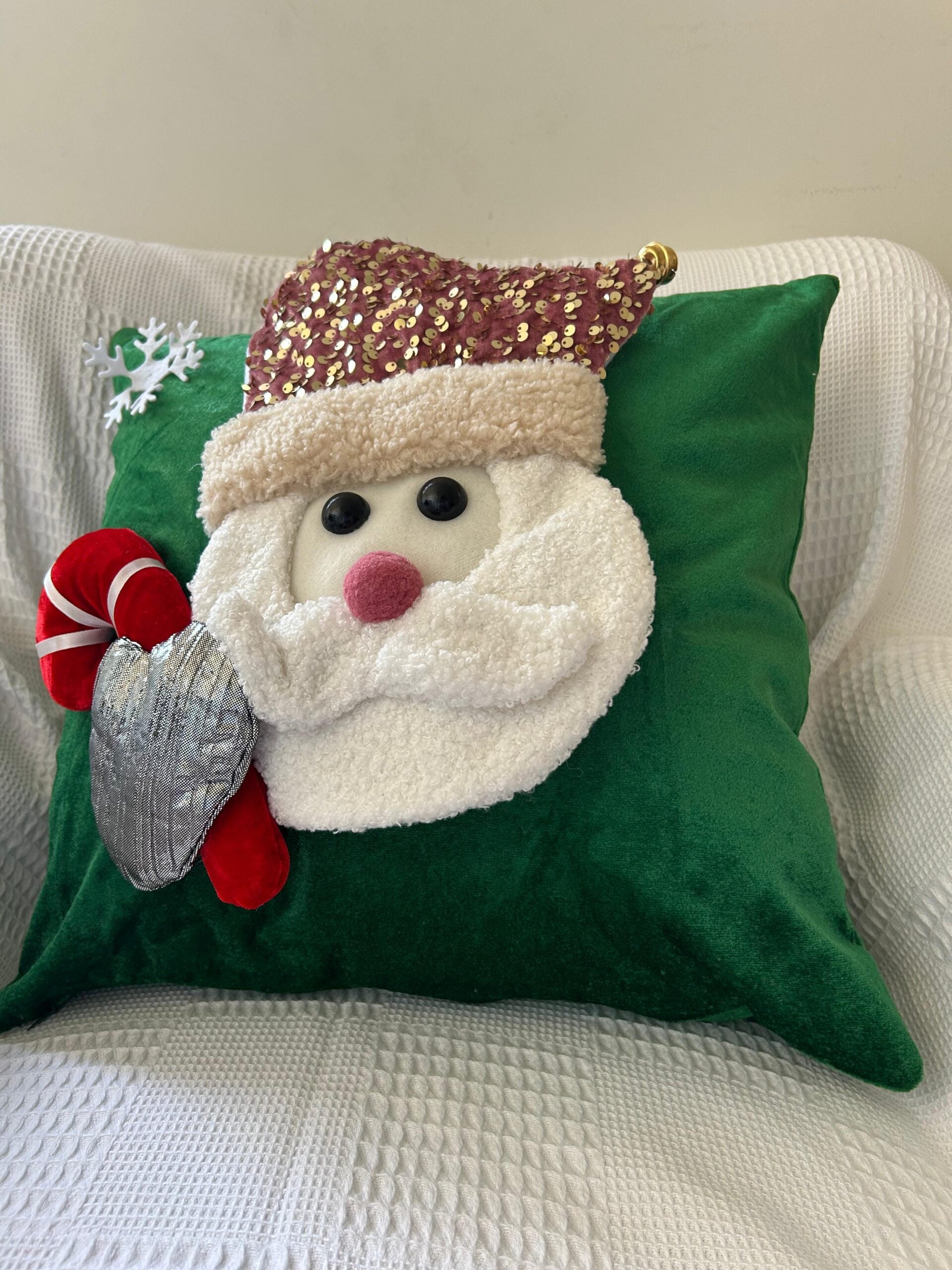 Fundas de cojines navideñas con diseño 3D Viejo pascuero