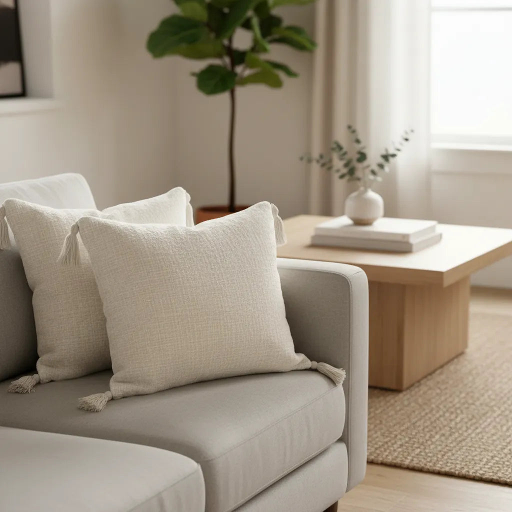 Fundas de cojines 45x45cm. Chenille Arena Beige