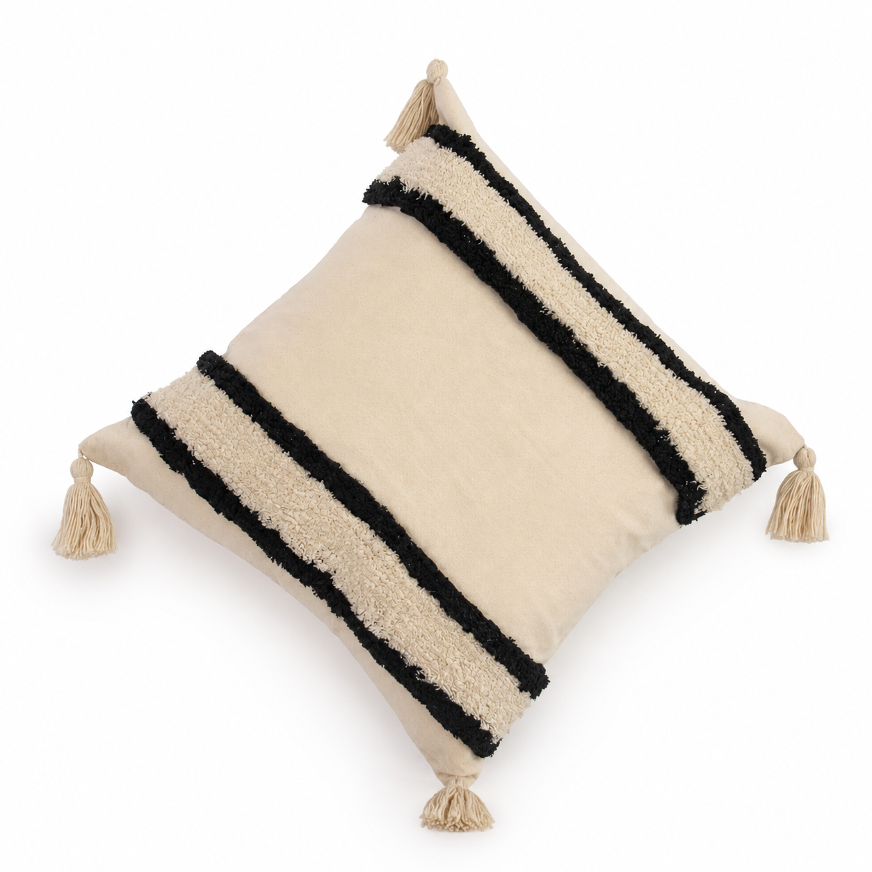 Fundas de cojines Boho Beige & negro 45cmx45cm