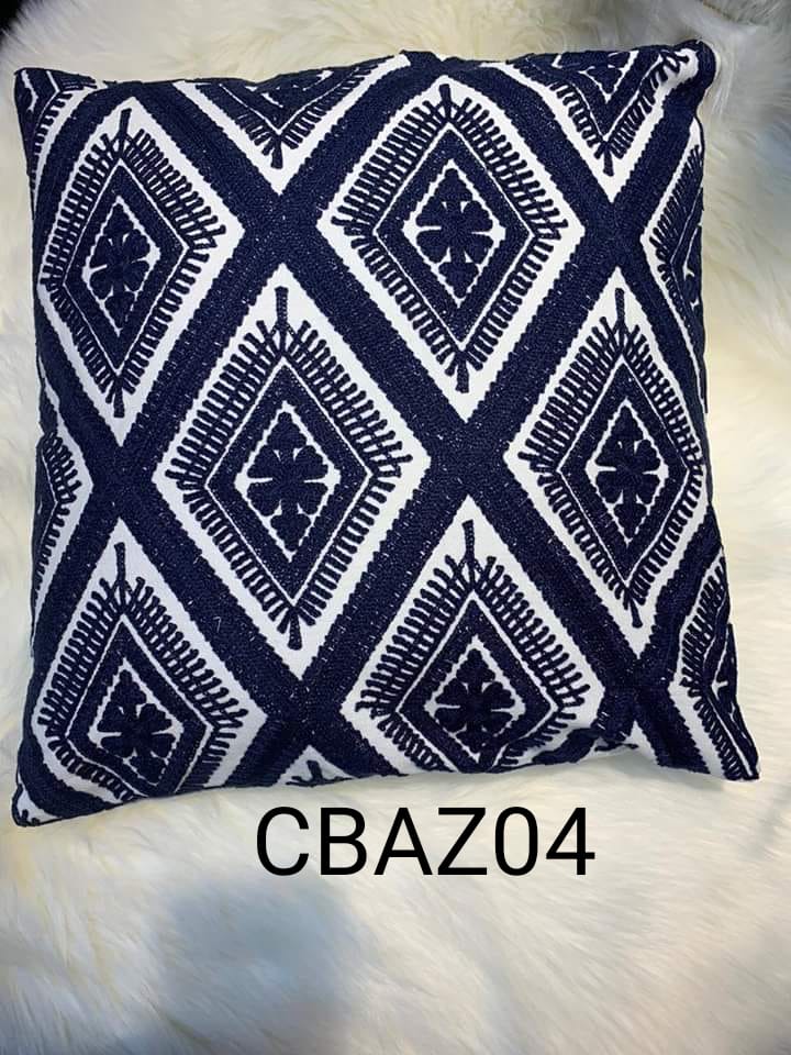 Fundas de Cojines Bordadas Azul