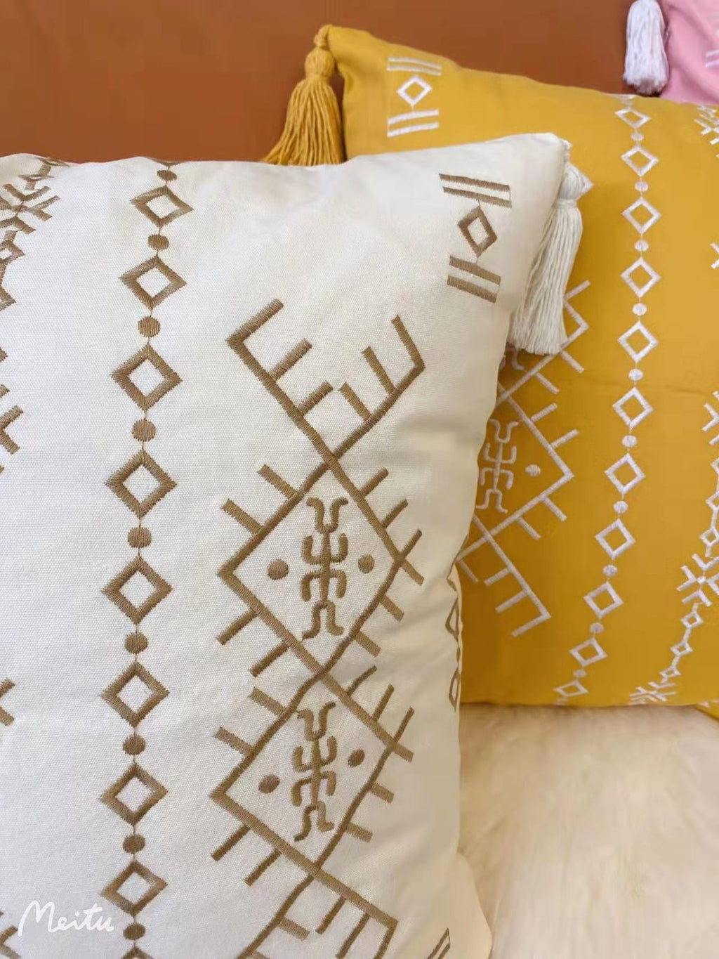 Fundas de cojines bordadas punto