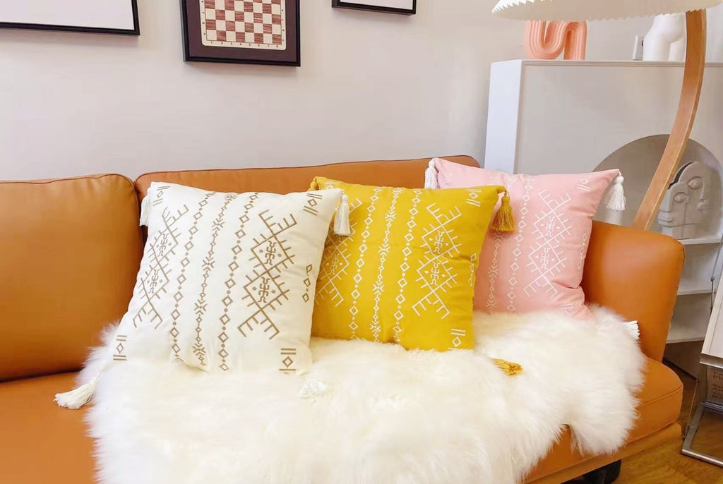 Fundas de cojines bordadas punto