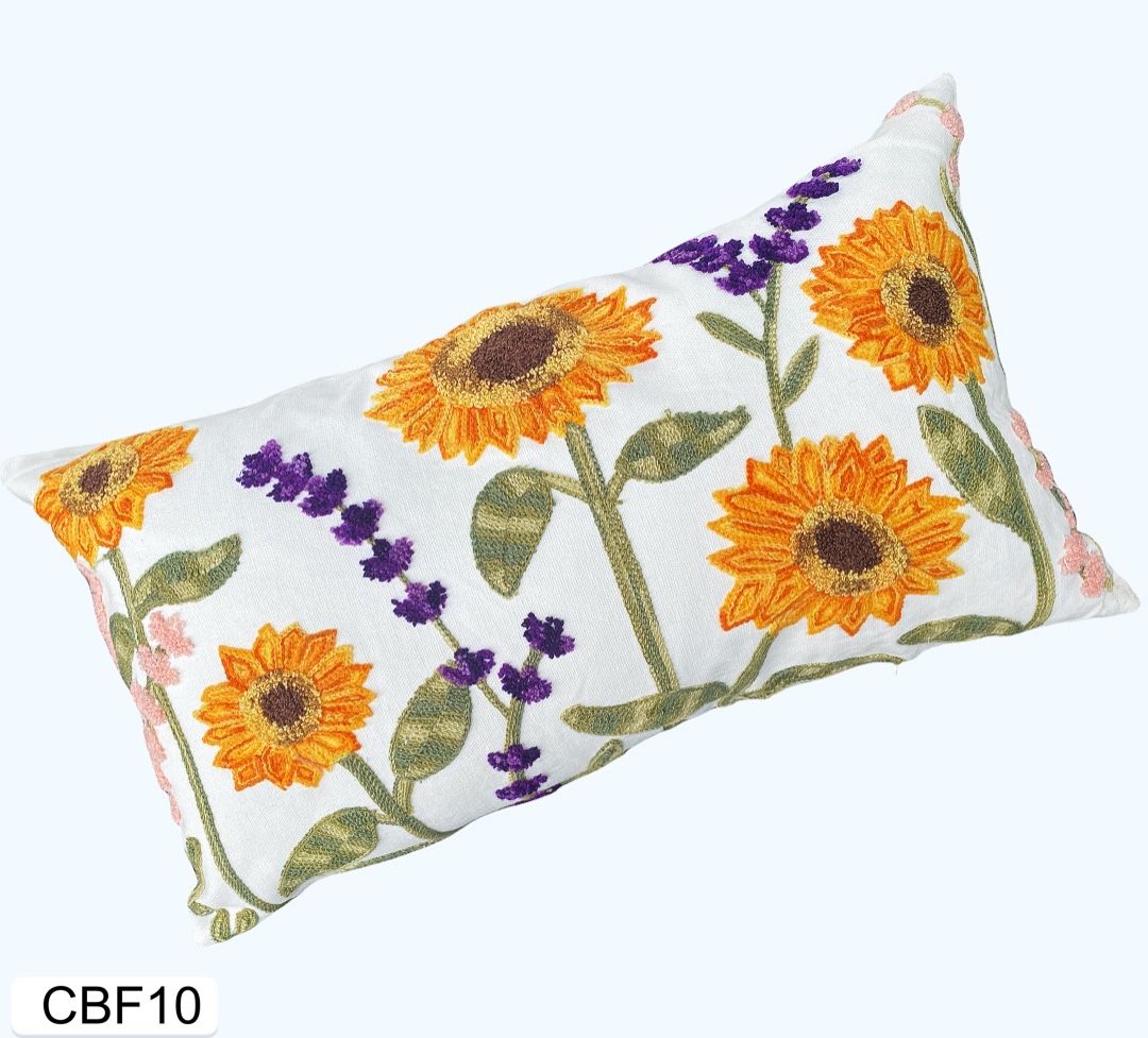 Fundas de cojines bordadas con flores