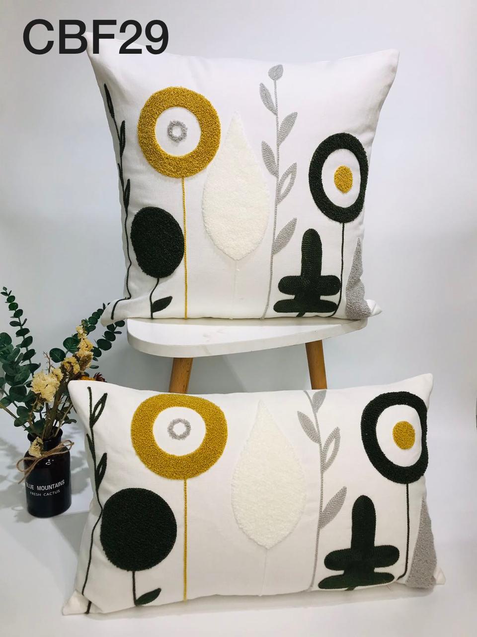 Fundas de cojines bordadas con flores